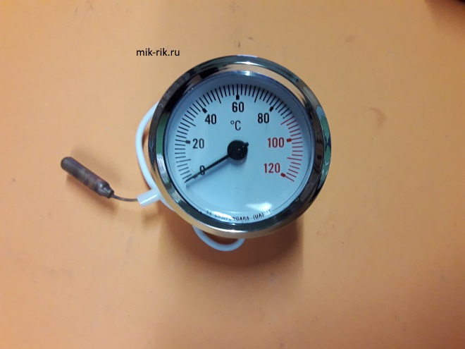 Термометр круглый хром рамка белый корпус d=57мм