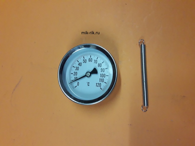Термометр биметаллический с пружиной d=63мм, 0-120 С*