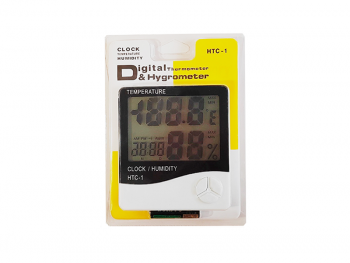 Цифровой термометр-гигрометр,часы HTC-1